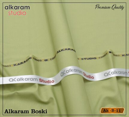 Alkaram Men's Unstitched Premium Quality Boski Plain Suit AK-B-11